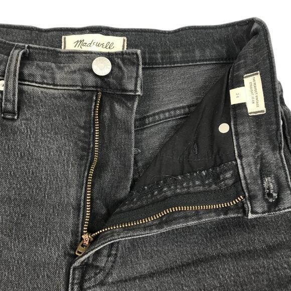 MADEWELL The Perfect Vintage Straight Jean Women 24 Black Gorpcore Travel Retro - Picture 8 of 13